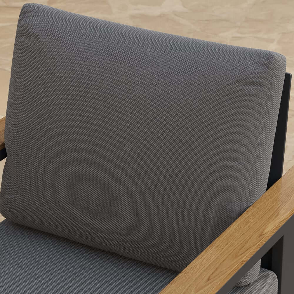 Modern Outdoor Dining Chairs Set with Aluminum Frame and Cushions