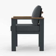 Modern Outdoor Dining Chairs Set with Aluminum Frame and Cushions