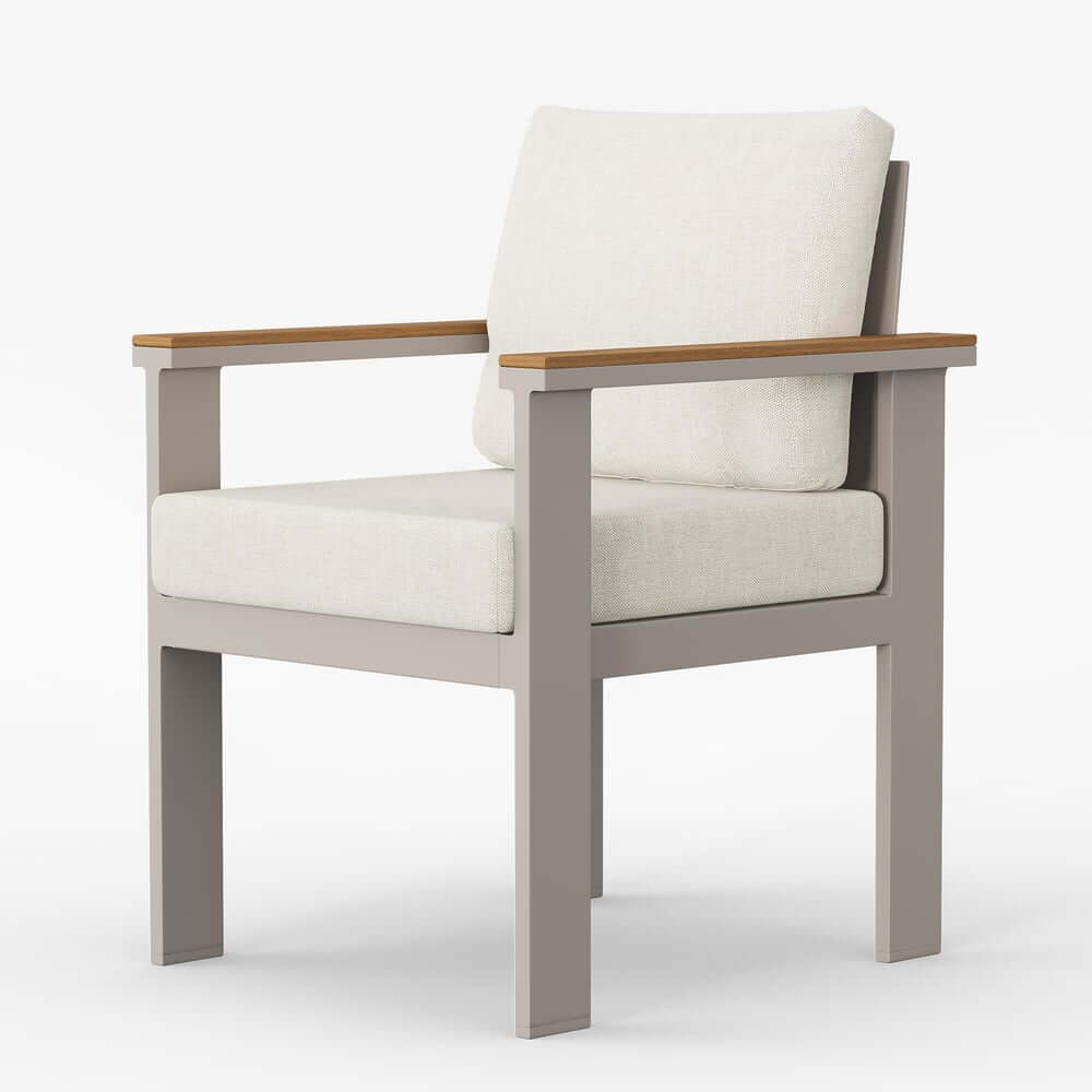 Modern Outdoor Dining Chairs Set with Aluminum Frame and Cushions