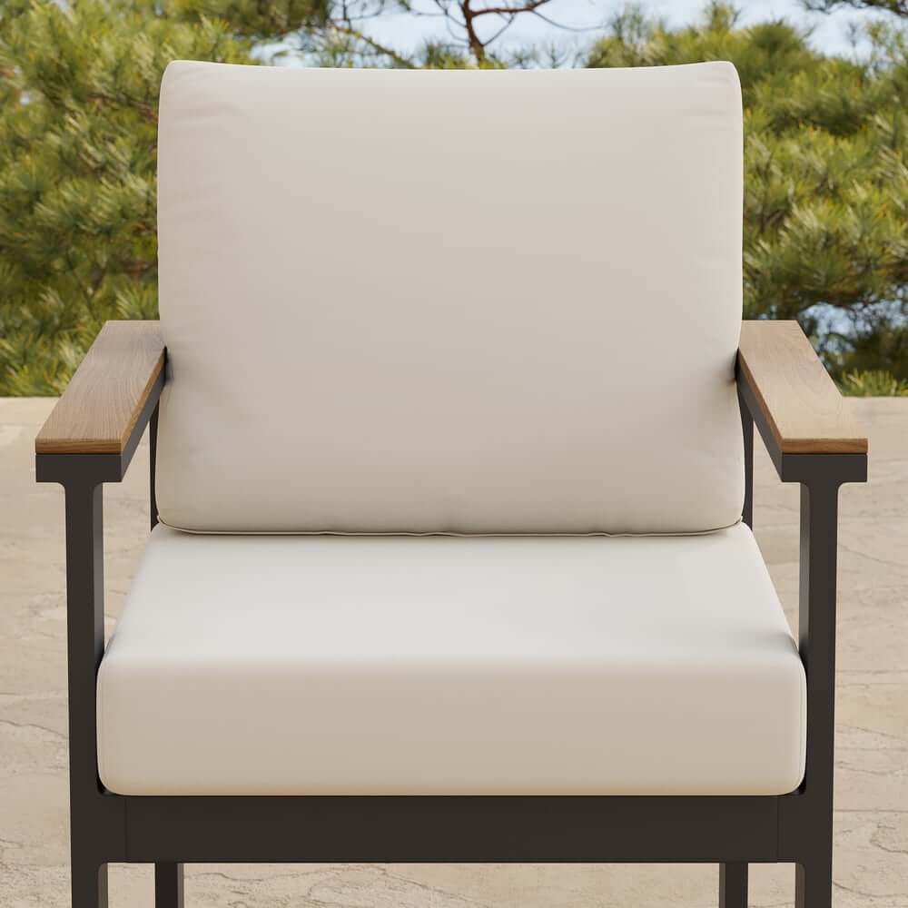 Modern Outdoor Dining Chairs Set with Aluminum Frame and Cushions