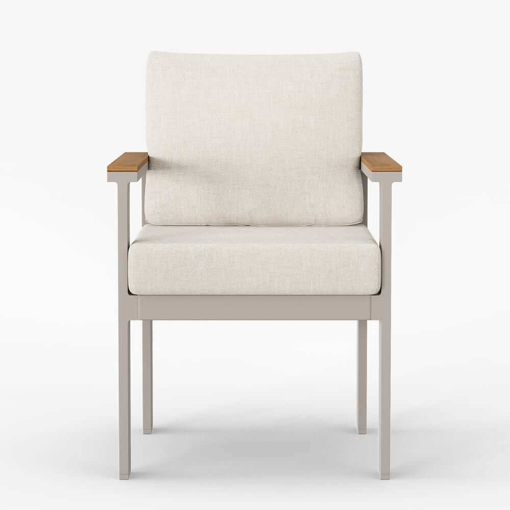 Modern Outdoor Dining Chairs Set with Aluminum Frame and Cushions