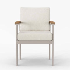 Modern Outdoor Dining Chairs Set with Aluminum Frame and Cushions