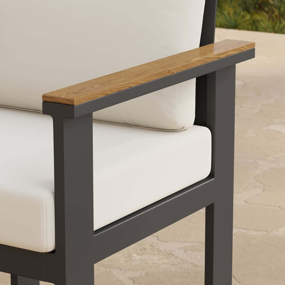 Modern Outdoor Dining Chairs Set with Aluminum Frame and Cushions