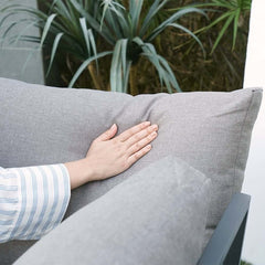 Modern Outdoor Sectional Sofa and Table Set with Acacia Wood