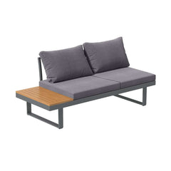 Modern Outdoor Sectional Sofa and Table Set with Acacia Wood