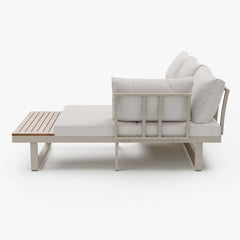Modern Outdoor Sectional Sofa and Table Set with Acacia Wood