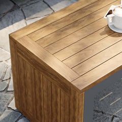 Modern Outdoor Sectional Sofa and Table Set with Acacia Wood