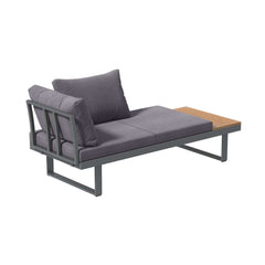 Modern Outdoor Sectional Sofa and Table Set with Acacia Wood