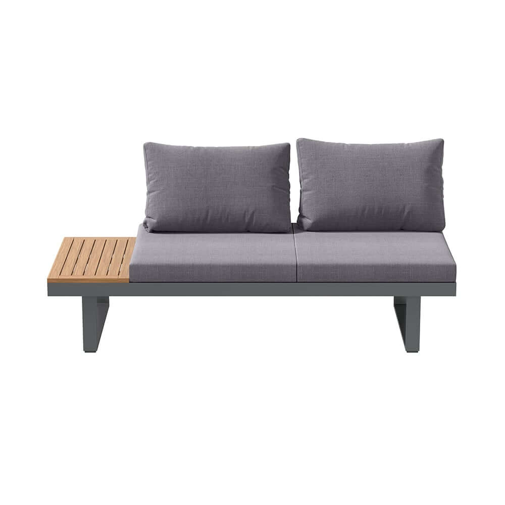 Modern Outdoor Sectional Sofa and Table Set with Acacia Wood