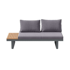 Modern Outdoor Sectional Sofa and Table Set with Acacia Wood