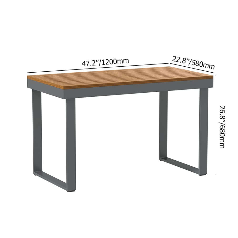Modern Outdoor Sectional Sofa and Table Set with Acacia Wood Dimensions