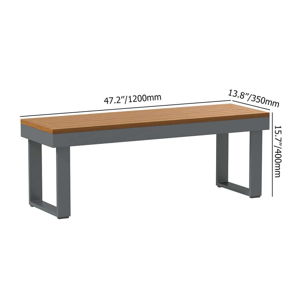 Modern Outdoor Sectional Sofa and Table Set with Acacia Wood Dimensions