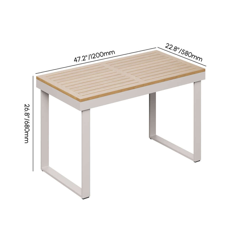 Modern Outdoor Sectional Sofa and Table Set with Acacia Wood Dimensions