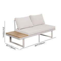 Modern Outdoor Sectional Sofa and Table Set with Acacia Wood Dimensions