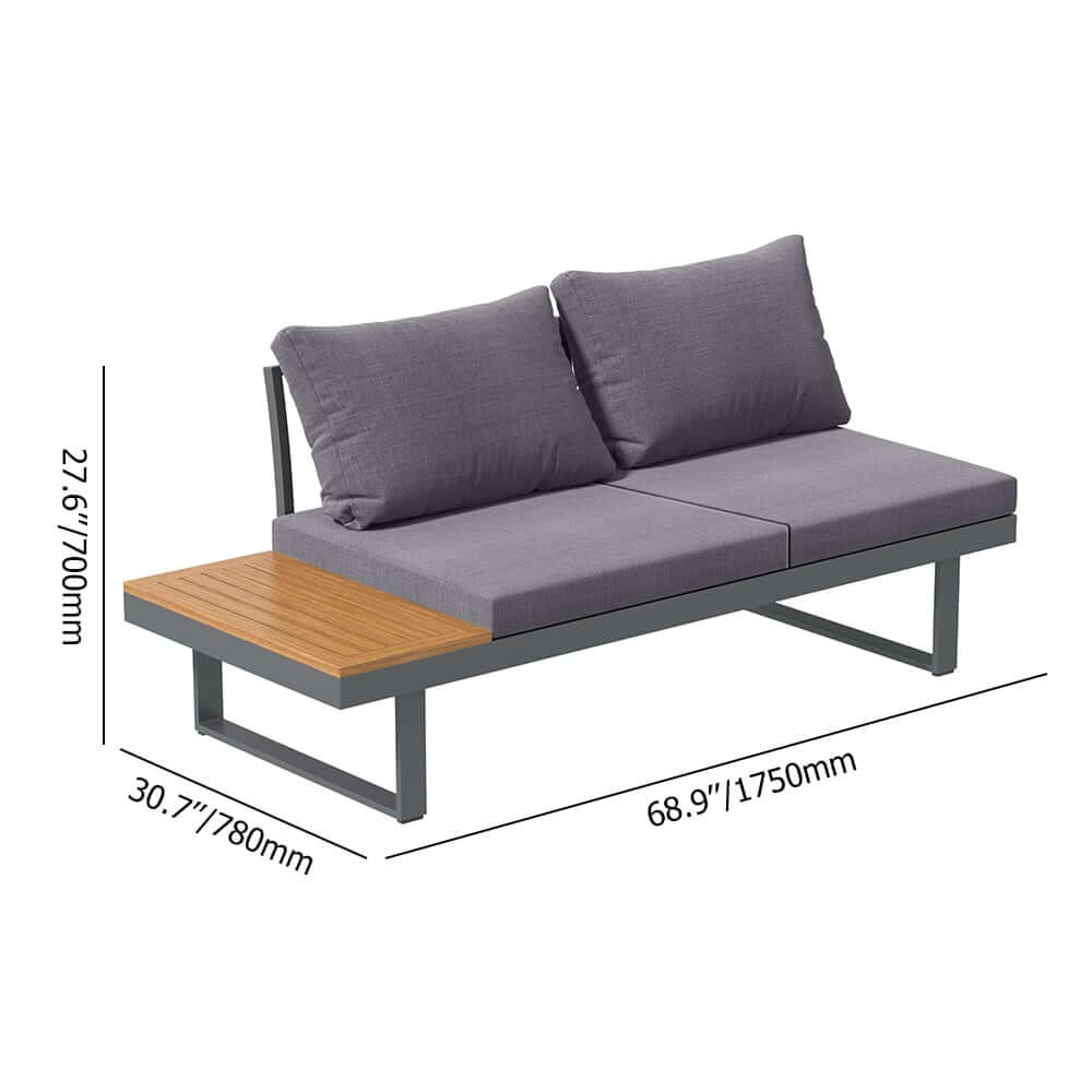 Modern Outdoor Sectional Sofa and Table Set with Acacia Wood Dimensions