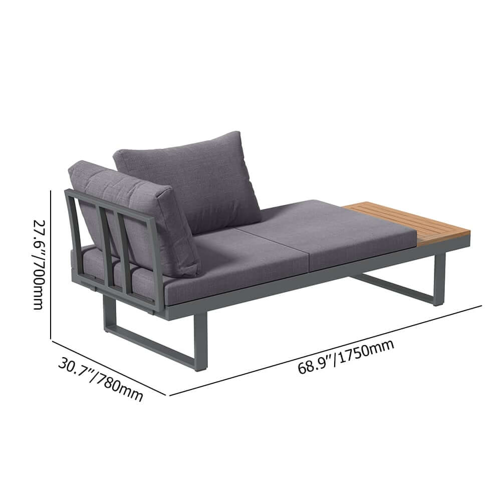 Modern Outdoor Sectional Sofa and Table Set with Acacia Wood Dimensions