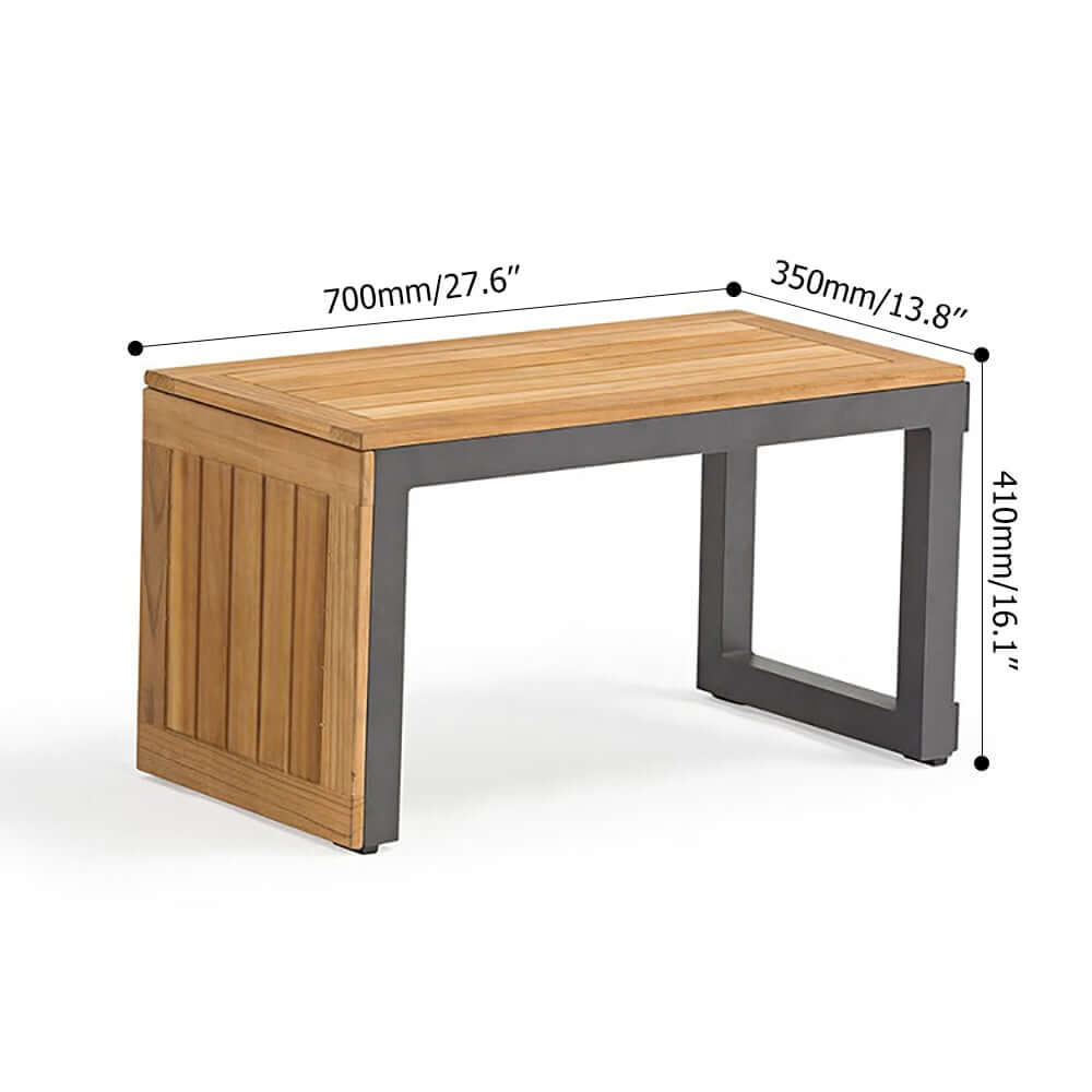 Modern Outdoor Sectional Sofa and Table Set with Acacia Wood Dimensions