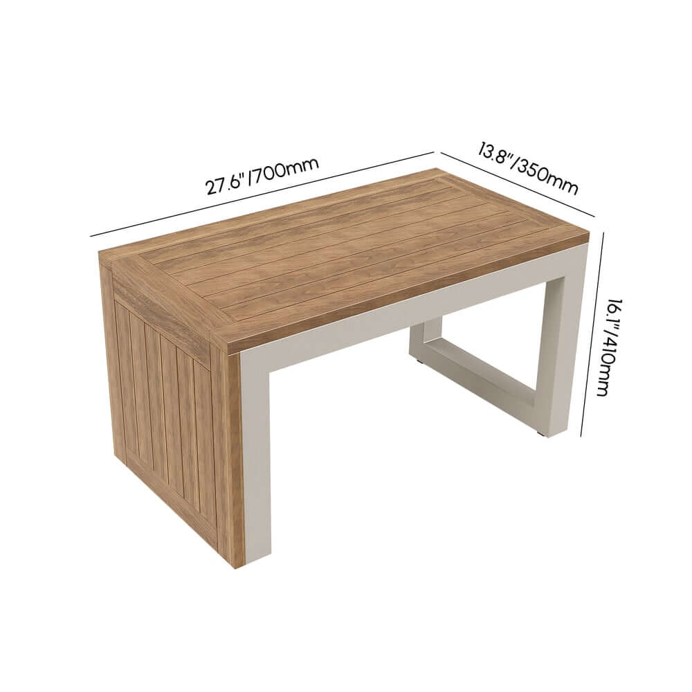 Modern Outdoor Sectional Sofa and Table Set with Acacia Wood Dimensions