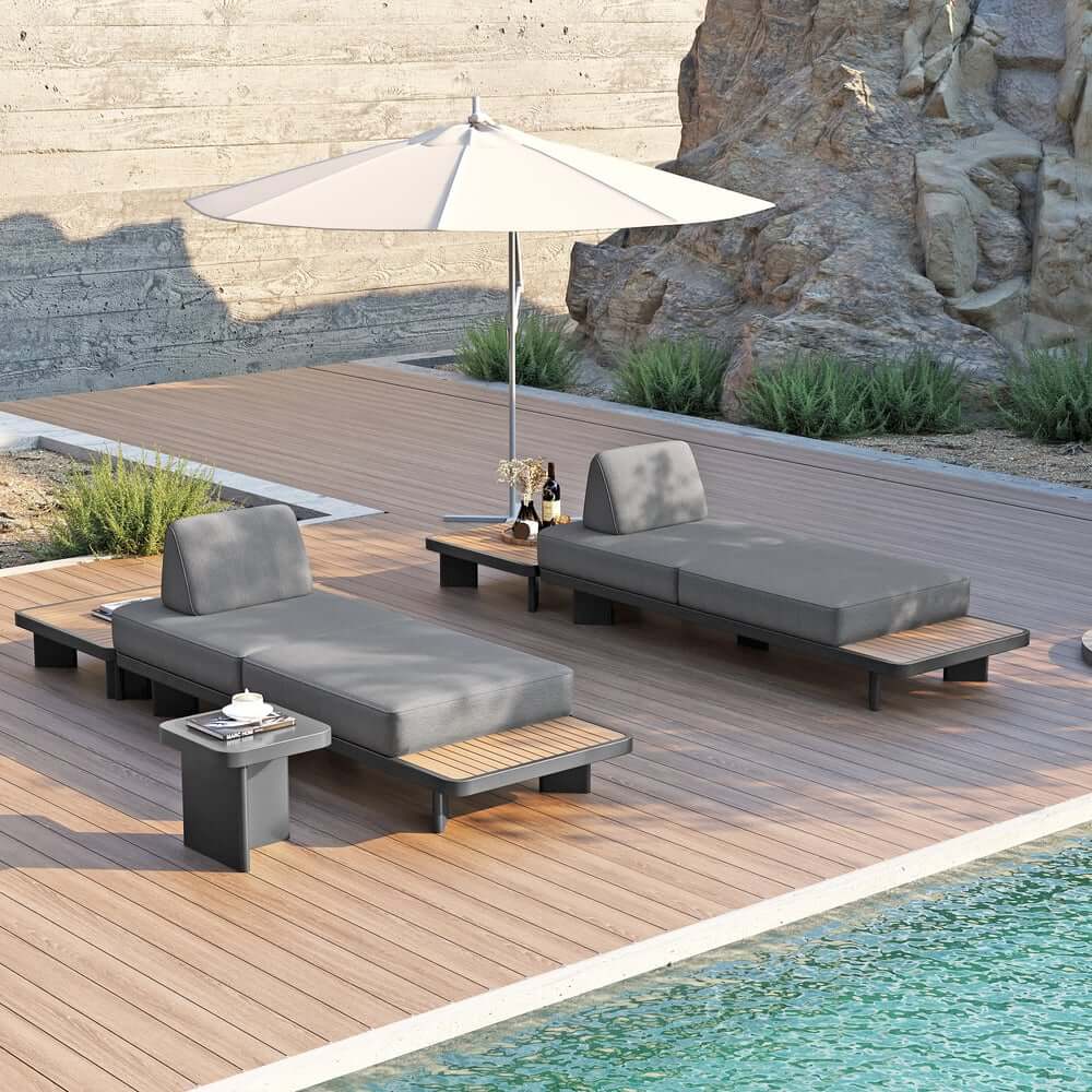 Modern Outdoor Sectional Sofa Set with Aluminum Frame and Cushions
