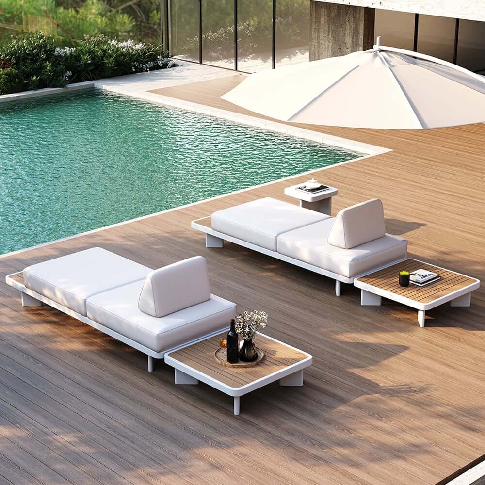 Modern Outdoor Sectional Sofa Set with Aluminum Frame and Cushions
