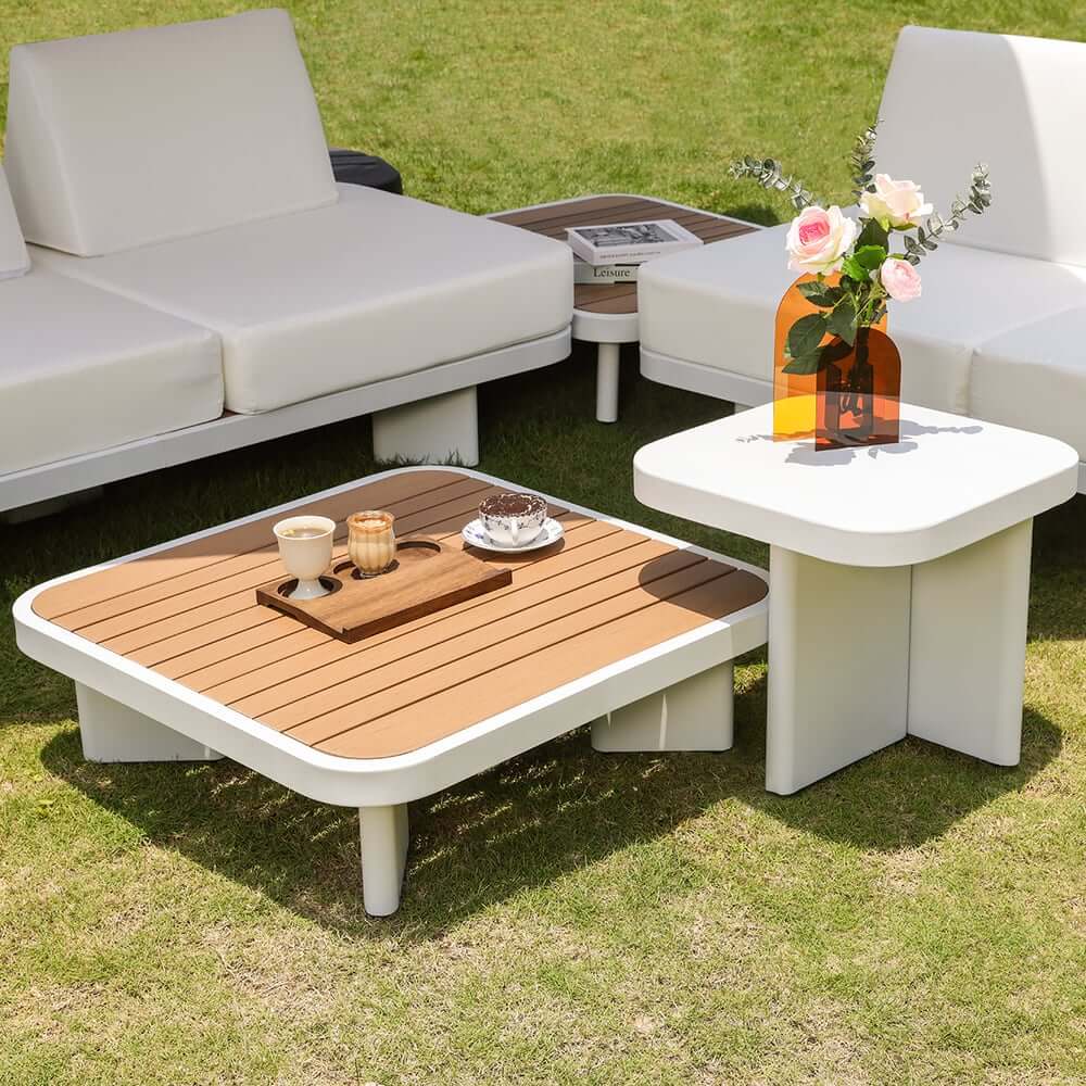 Modern Outdoor Sectional Sofa Set with Aluminum Frame and Cushions