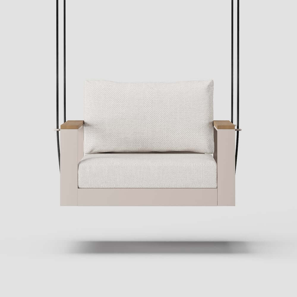 Modern Outdoor Swing Sofa with Removable Cushions and Aluminum Frame