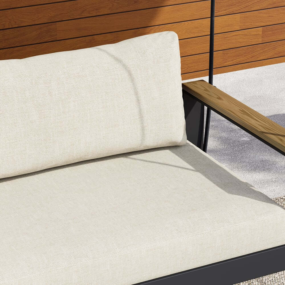 Modern Outdoor Swing Sofa with Removable Cushions and Aluminum Frame