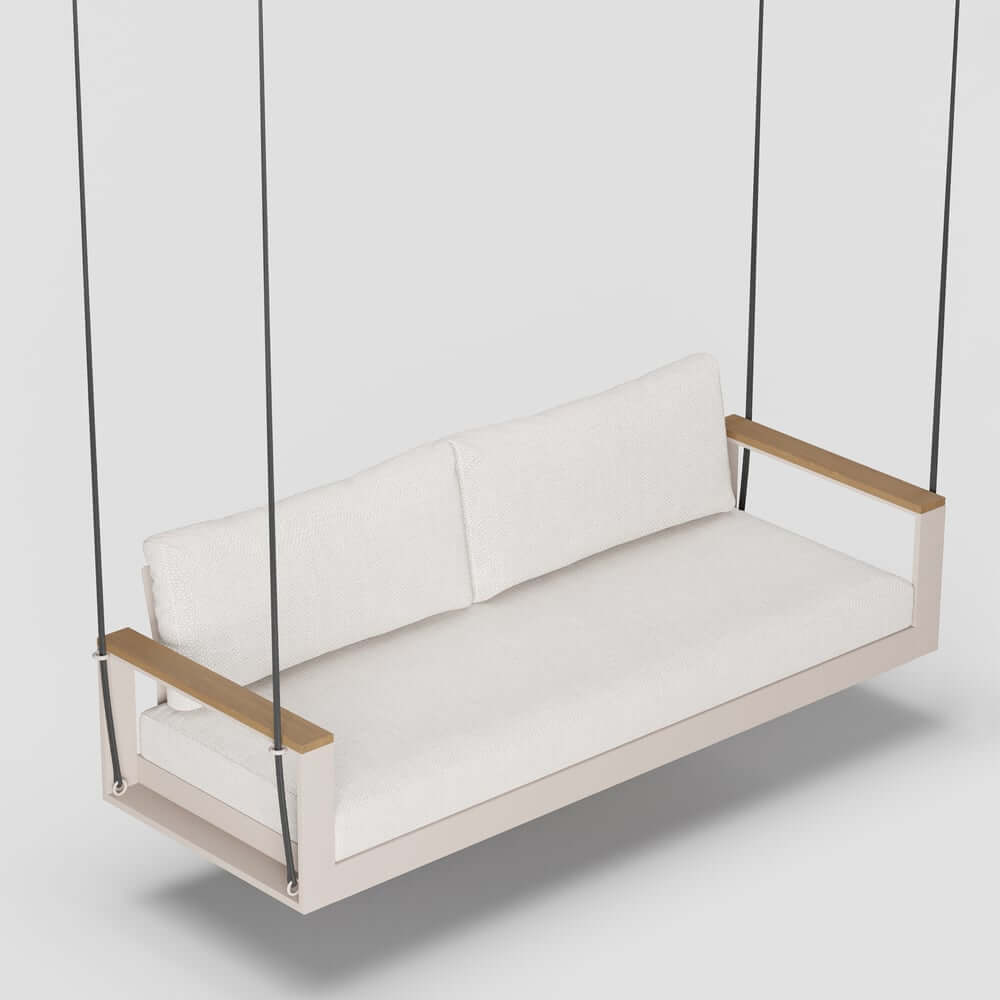 Modern Outdoor Swing Sofa with Removable Cushions and Aluminum Frame