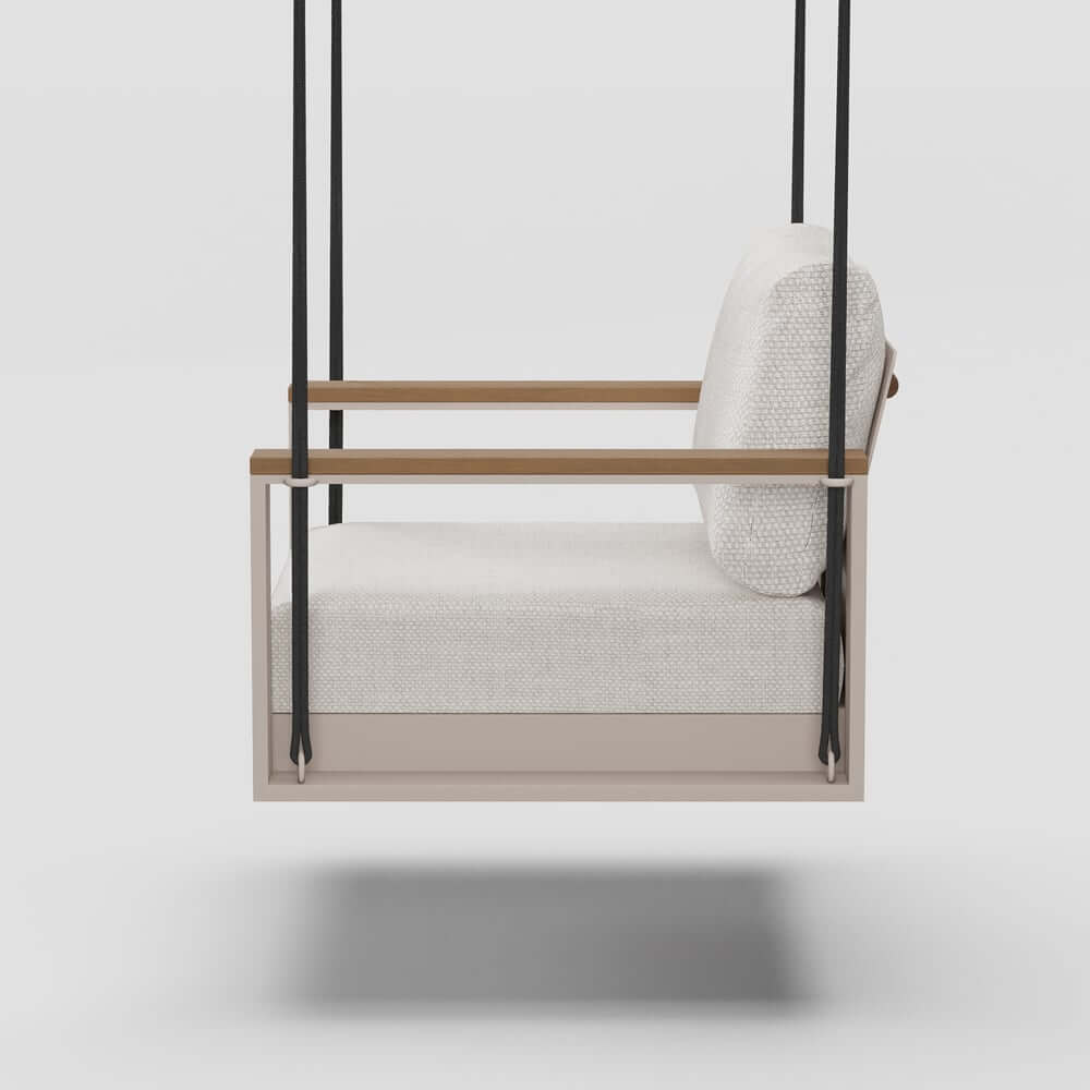 Modern Outdoor Swing Sofa with Removable Cushions and Aluminum Frame