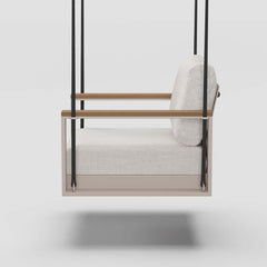 Modern Outdoor Swing Sofa with Removable Cushions and Aluminum Frame