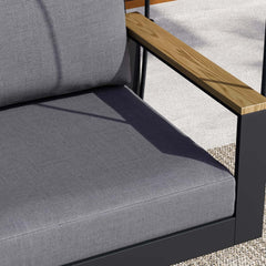 Modern Outdoor Swing Sofa with Removable Cushions and Aluminum Frame