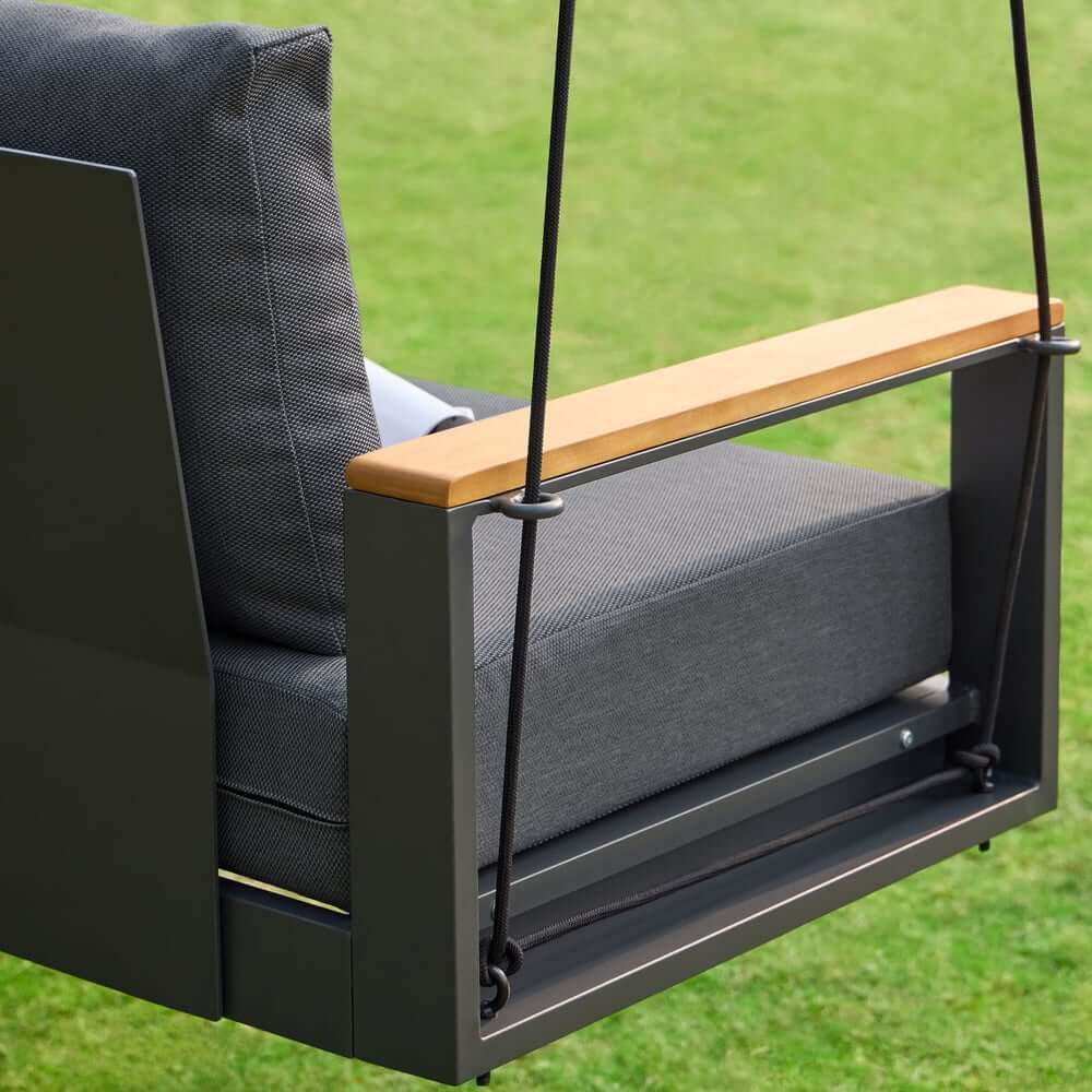 Modern Outdoor Swing Sofa with Removable Cushions and Aluminum Frame
