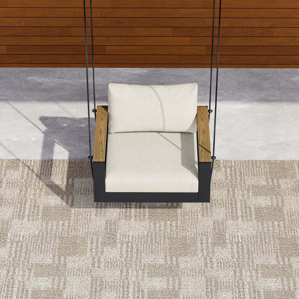 Modern Outdoor Swing Sofa with Removable Cushions and Aluminum Frame