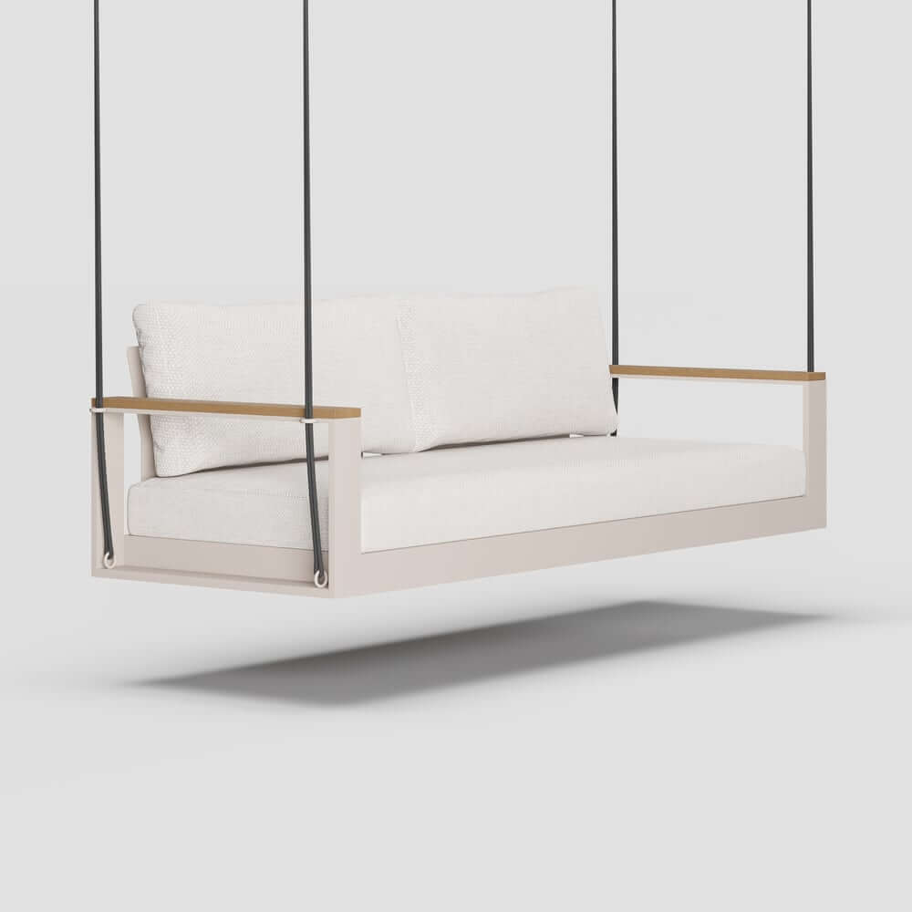 Modern Outdoor Swing Sofa with Removable Cushions and Aluminum Frame