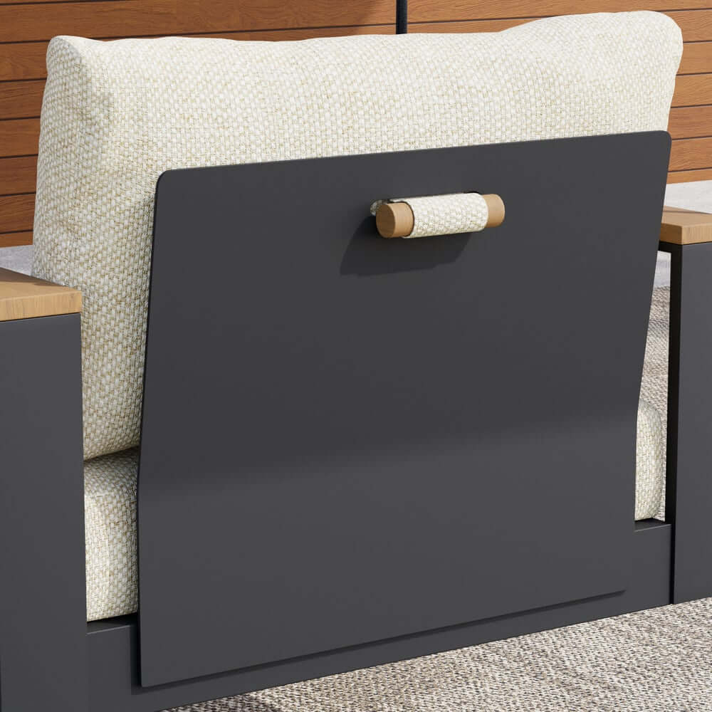 Modern Outdoor Swing Sofa with Removable Cushions and Aluminum Frame