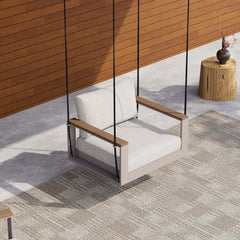 Modern Outdoor Swing Sofa with Removable Cushions and Aluminum Frame