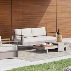 Modern Outdoor Swing Sofa with Removable Cushions and Aluminum Frame