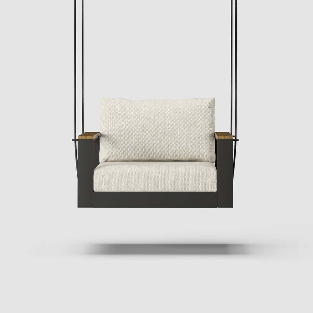 Modern Outdoor Swing Sofa with Removable Cushions and Aluminum Frame