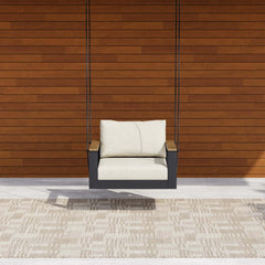 Modern Outdoor Swing Sofa with Removable Cushions and Aluminum Frame