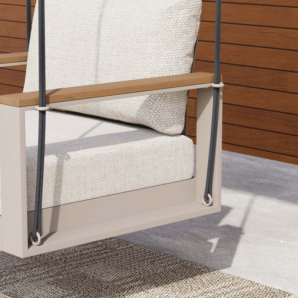 Modern Outdoor Swing Sofa with Removable Cushions and Aluminum Frame