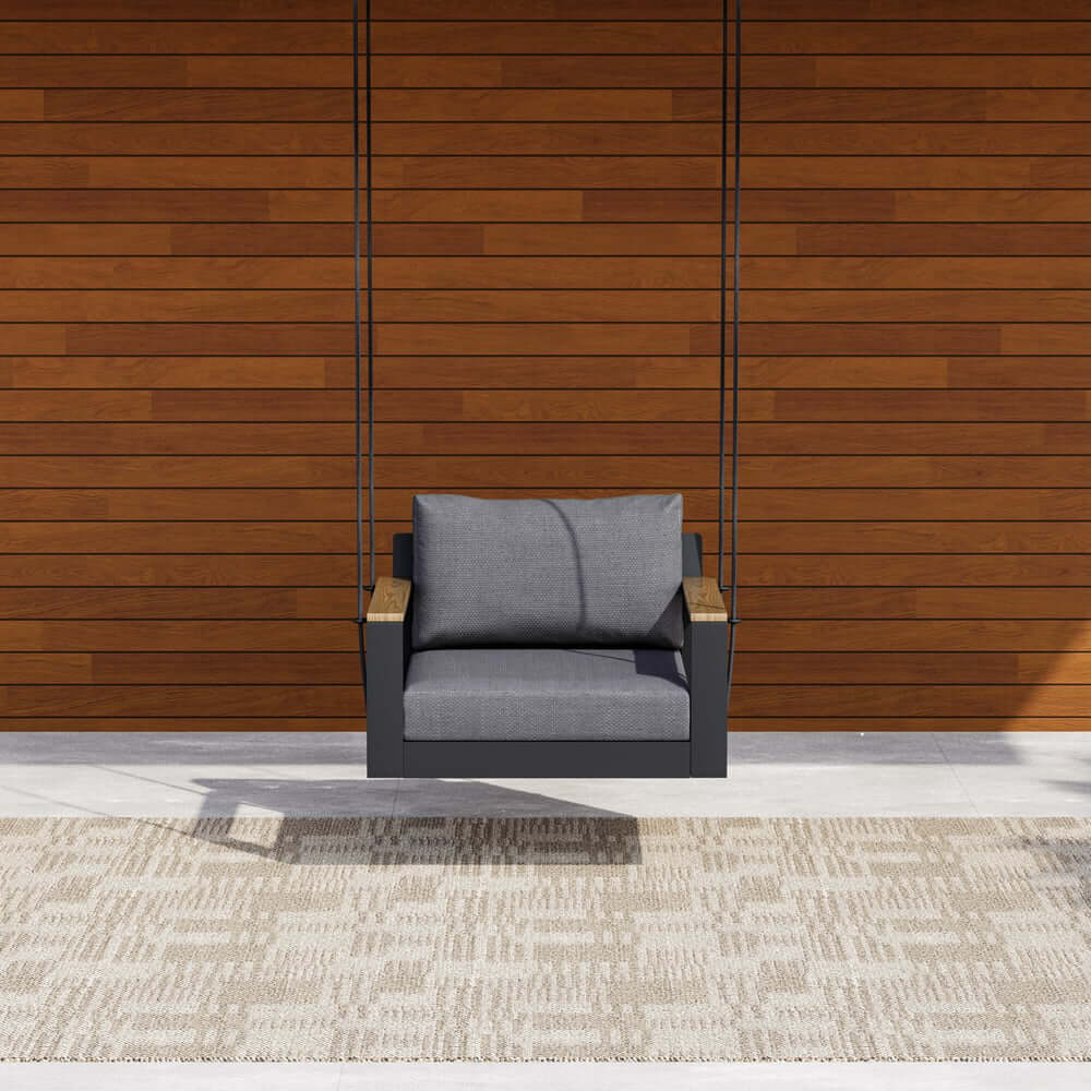 Modern Outdoor Swing Sofa with Removable Cushions and Aluminum Frame