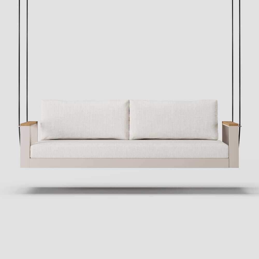 Modern Outdoor Swing Sofa with Removable Cushions and Aluminum Frame