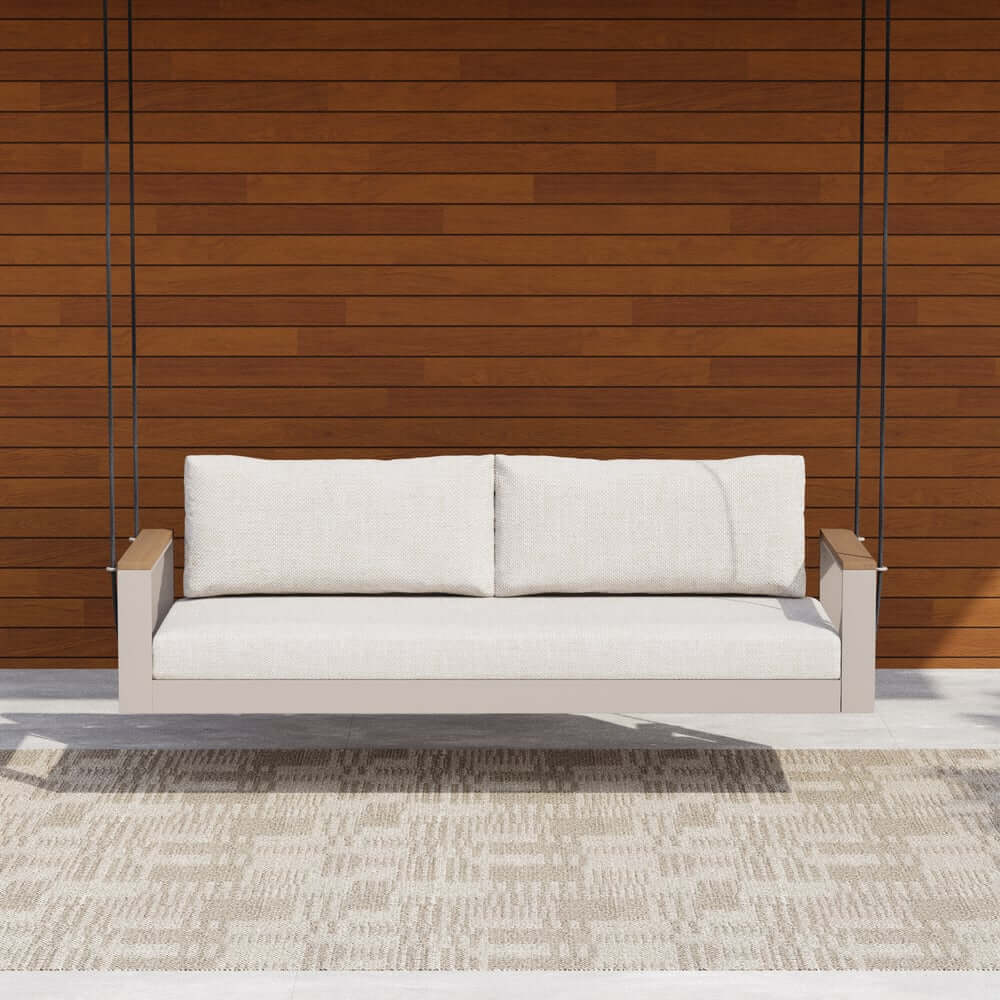 Modern Outdoor Swing Sofa with Removable Cushions and Aluminum Frame