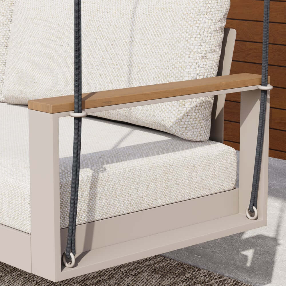 Modern Outdoor Swing Sofa with Removable Cushions and Aluminum Frame