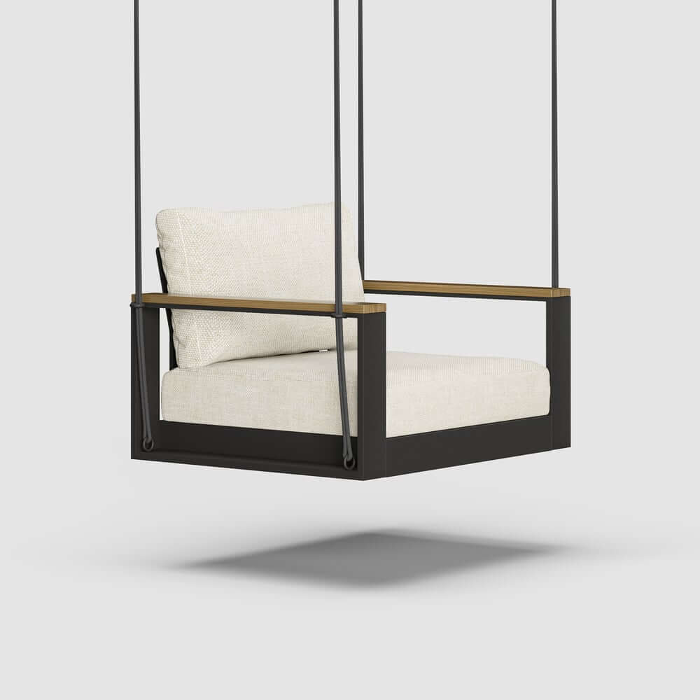 Modern Outdoor Swing Sofa with Removable Cushions and Aluminum Frame