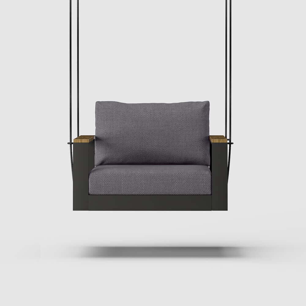 Modern Outdoor Swing Sofa with Removable Cushions and Aluminum Frame