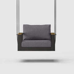 Modern Outdoor Swing Sofa with Removable Cushions and Aluminum Frame