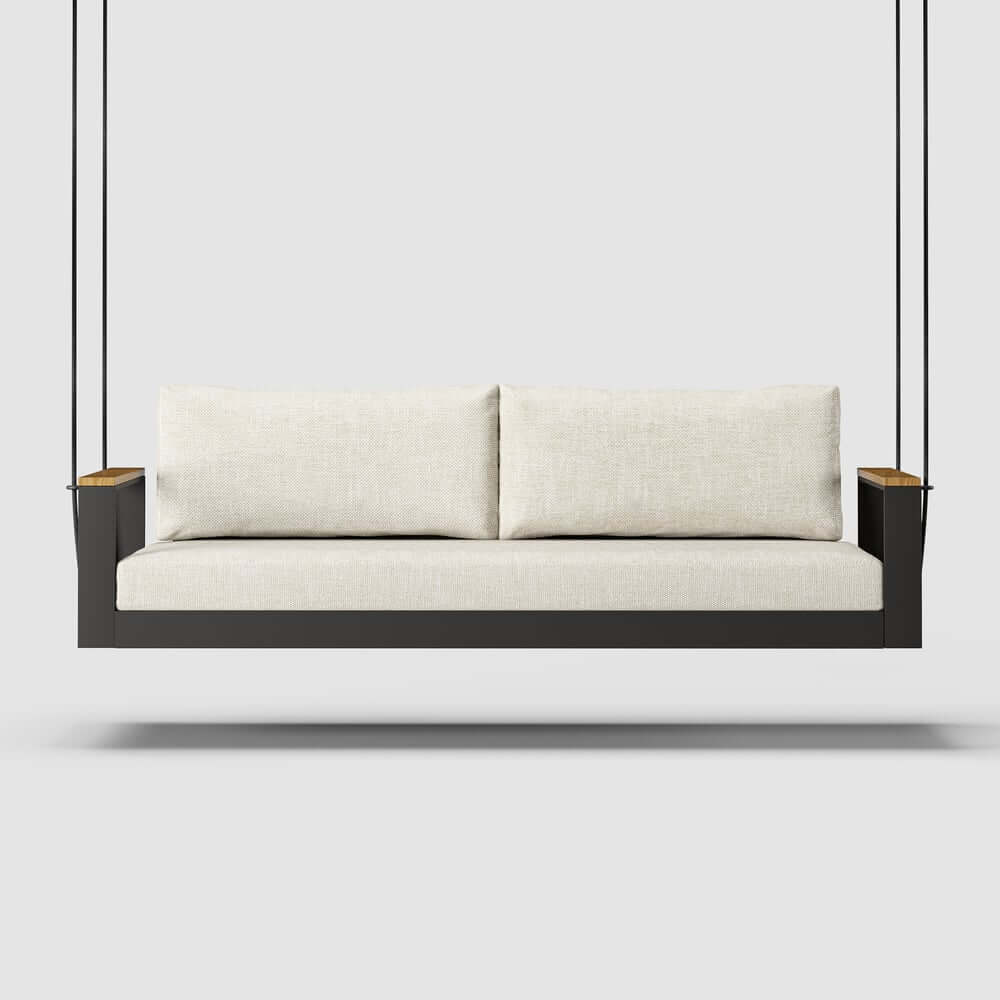 Modern Outdoor Swing Sofa with Removable Cushions and Aluminum Frame