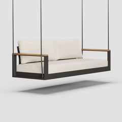 Modern Outdoor Swing Sofa with Removable Cushions and Aluminum Frame