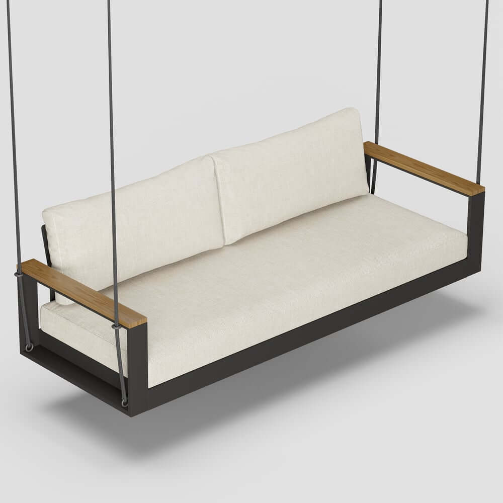 Modern Outdoor Swing Sofa with Removable Cushions and Aluminum Frame